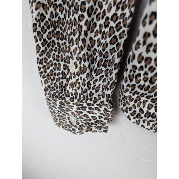 Talbots Safari Cheetah Print Button Up Shirt 10P - Picture 4 of 7